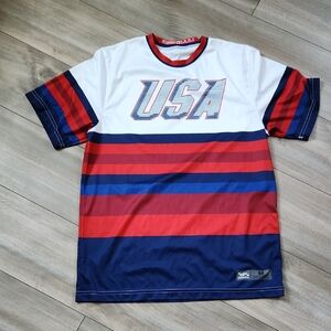 USA Striped Men's Shirt - Red, Blue, White
